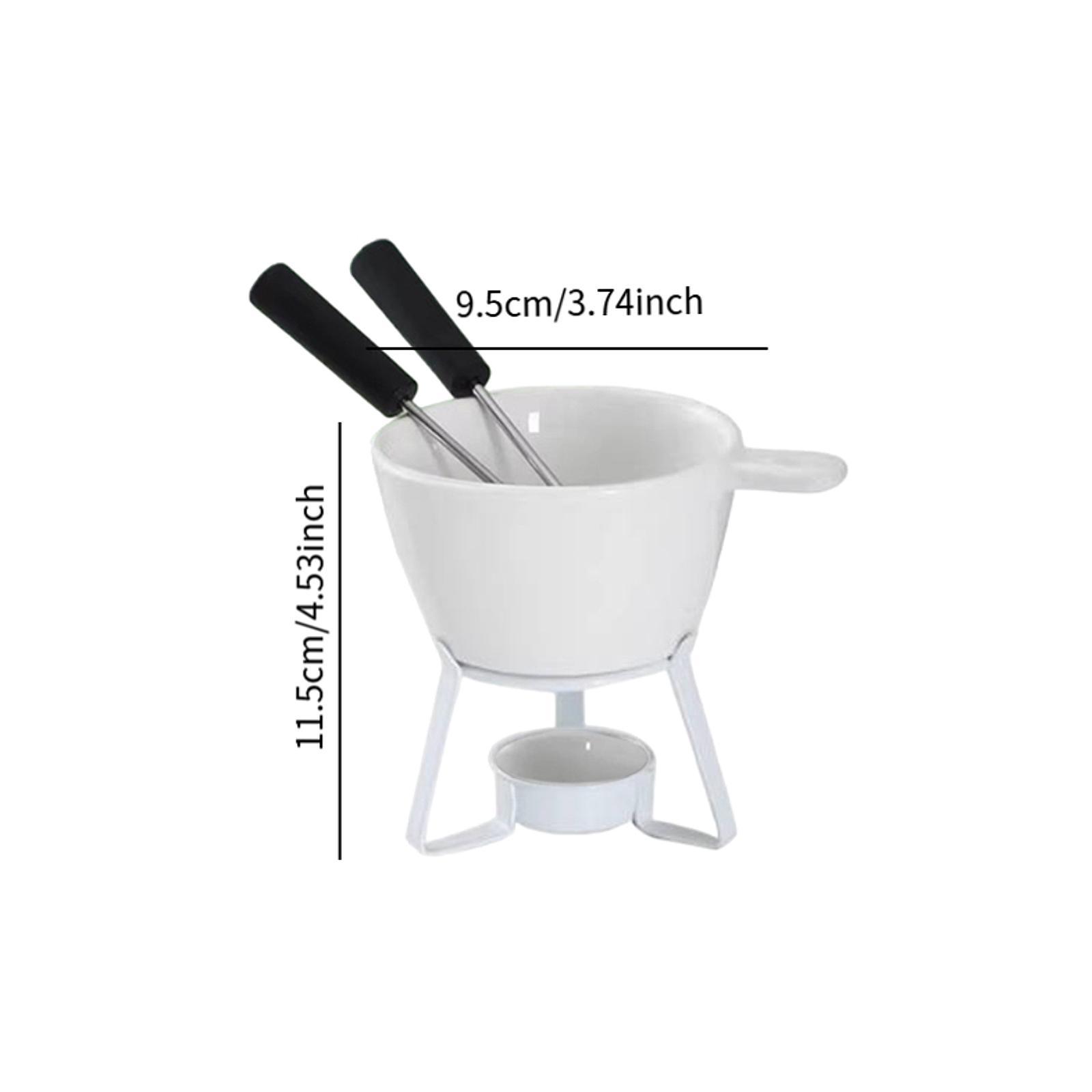 Fondue Pot Ceramic - Chocoladefonduepan, smeltmok, keramische fonduepan, boterwarmer set