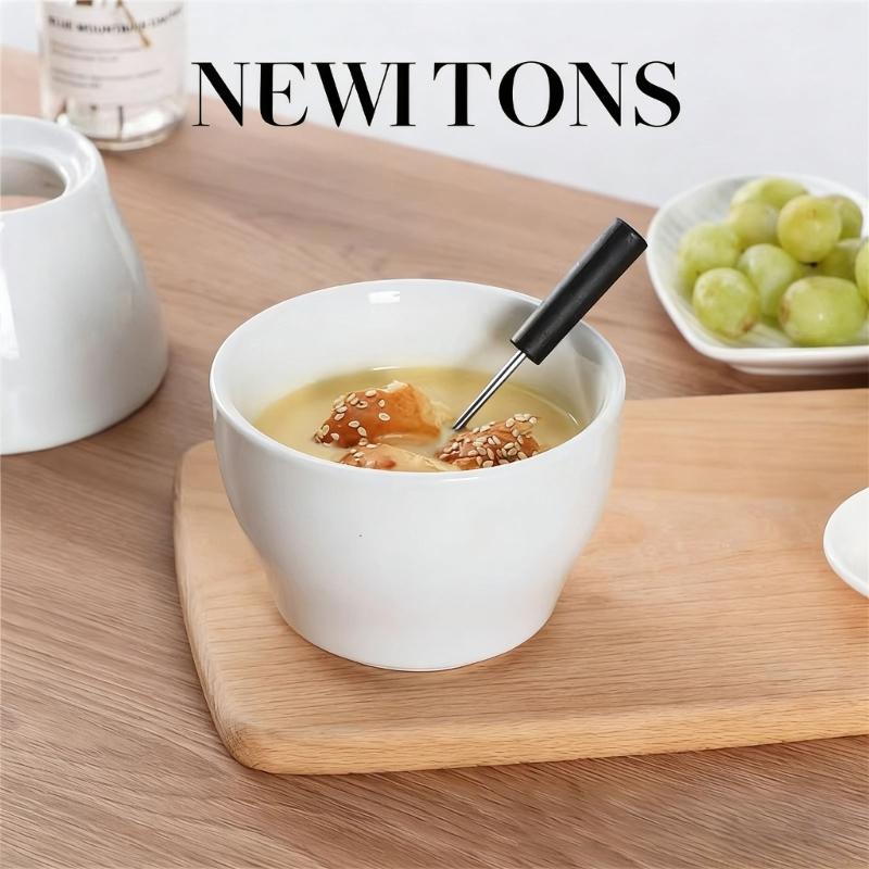 Fondue Pot Ceramic - QX2E Witte keramische dessertfonduemaker, geschikt voor