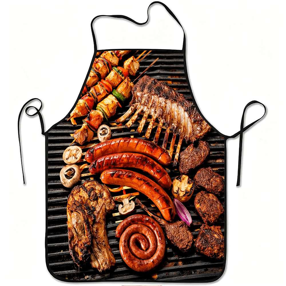 Home Cooking Cafe - 1 stuk grappige barbecue-thema-schort, met klassieke