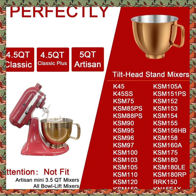 Kitchenaid Mixer Artisan 5Qt - ABLQ 5-QT roestvrijstalen mengkom voor Kitchenaid