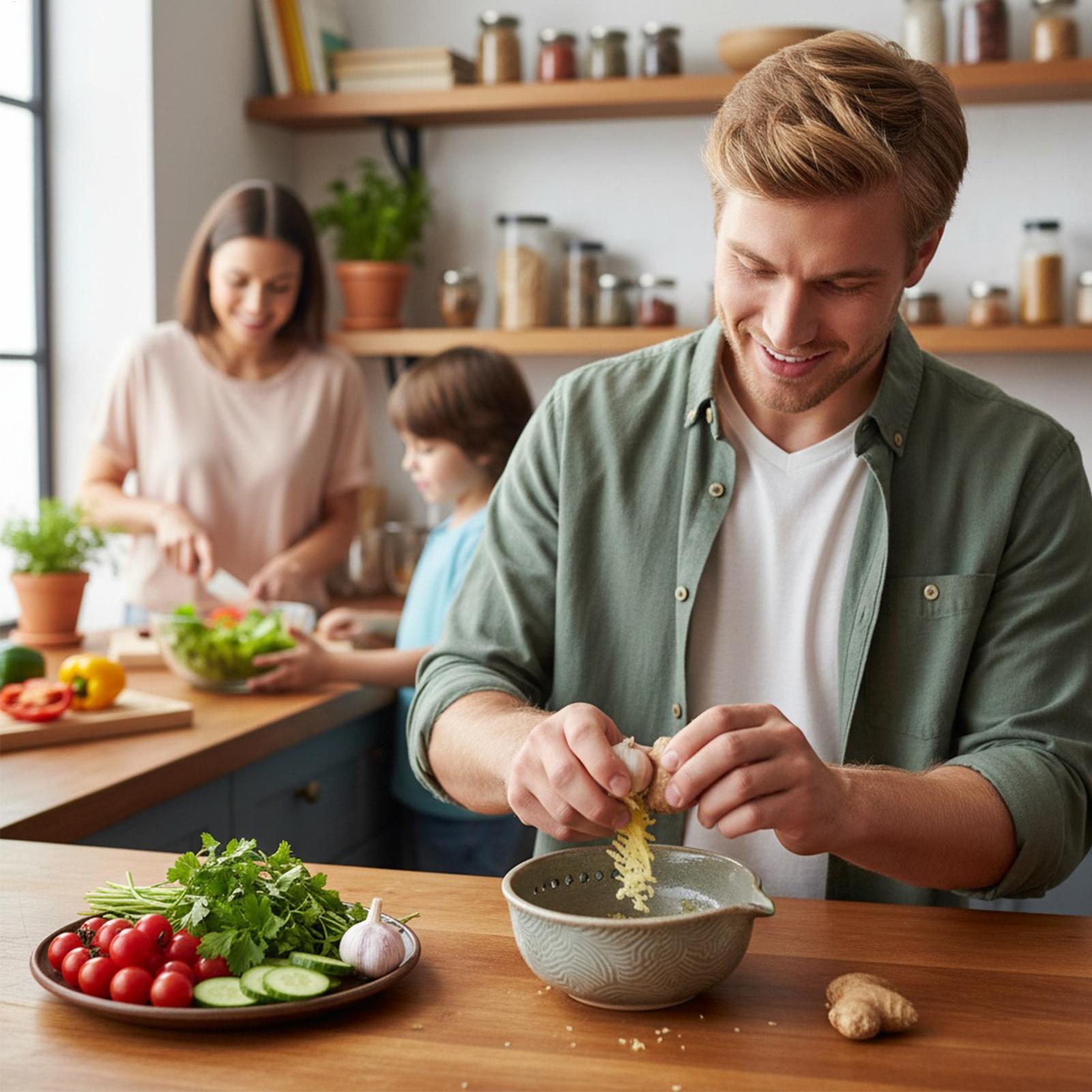 Home Cooking Meal - Knoflookplaat Keramische vleesmolenkom met borstel Gemberraspplaat