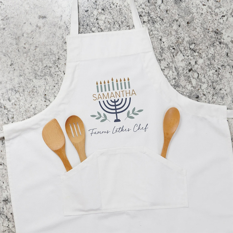Mom'S Home Cooking - Gepersonaliseerde aangepaste Menora koken witte schort