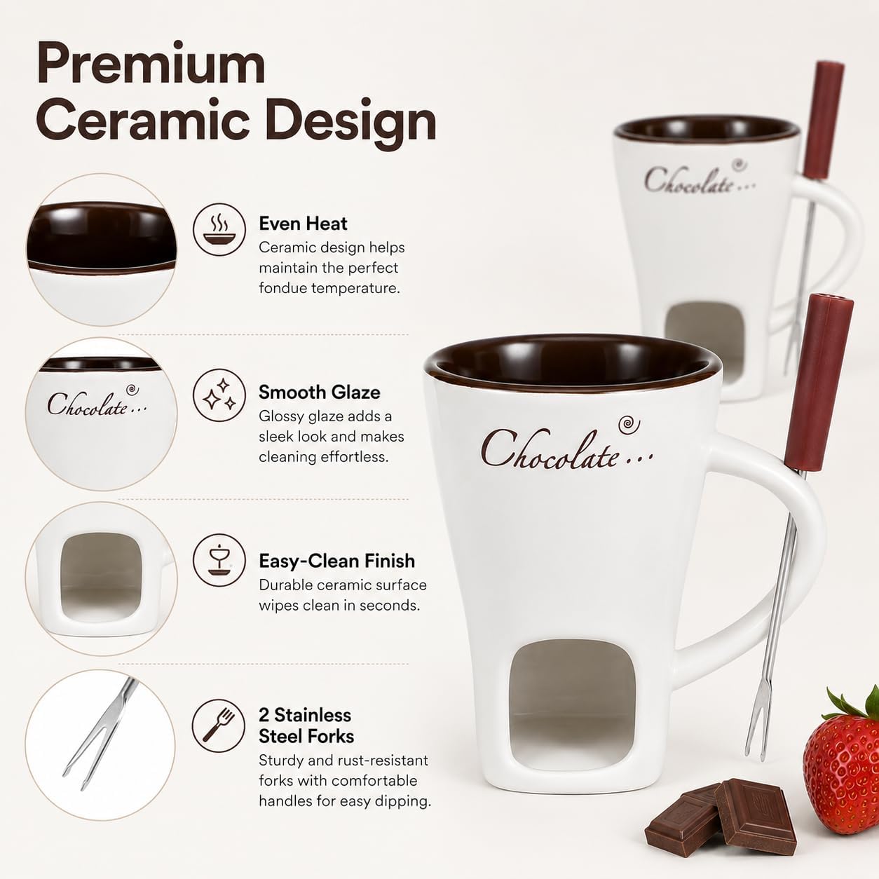 Zoete keramische fonduekop met - Fondue Pot Ceramic recensie en prijs