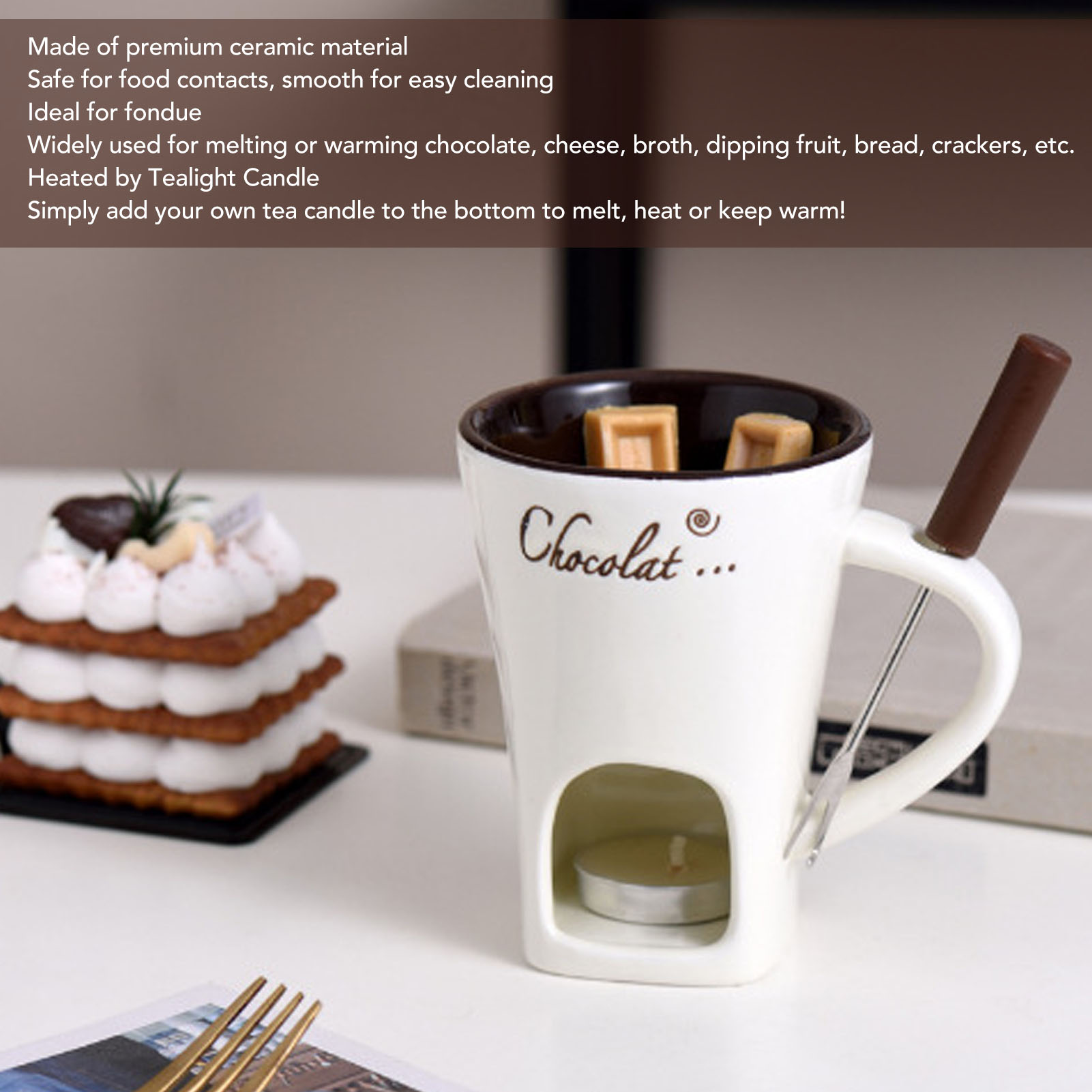Chocolade smeltfondue mok kera - Fondue Pot Ceramic recensie en prijs