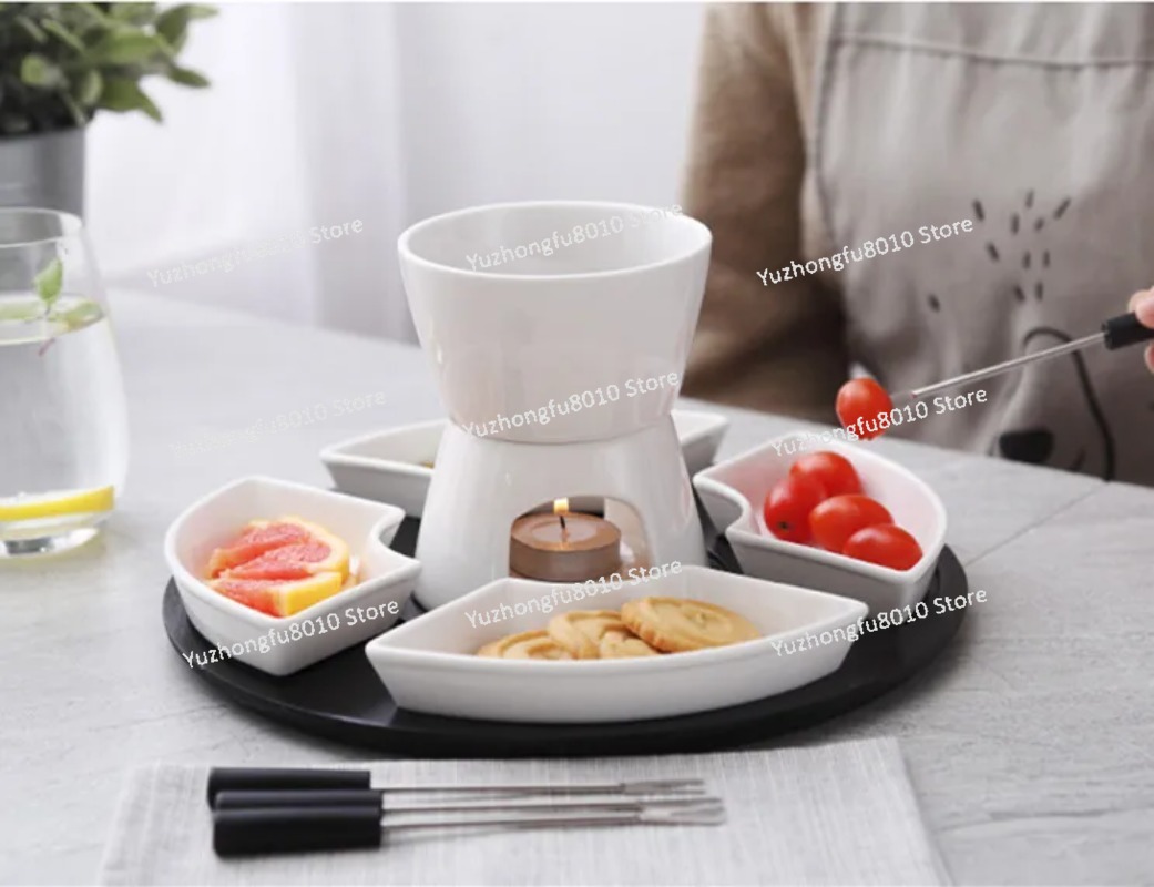 Witte geglazuurde keramische c - Fondue Pot Ceramic recensie en prijs