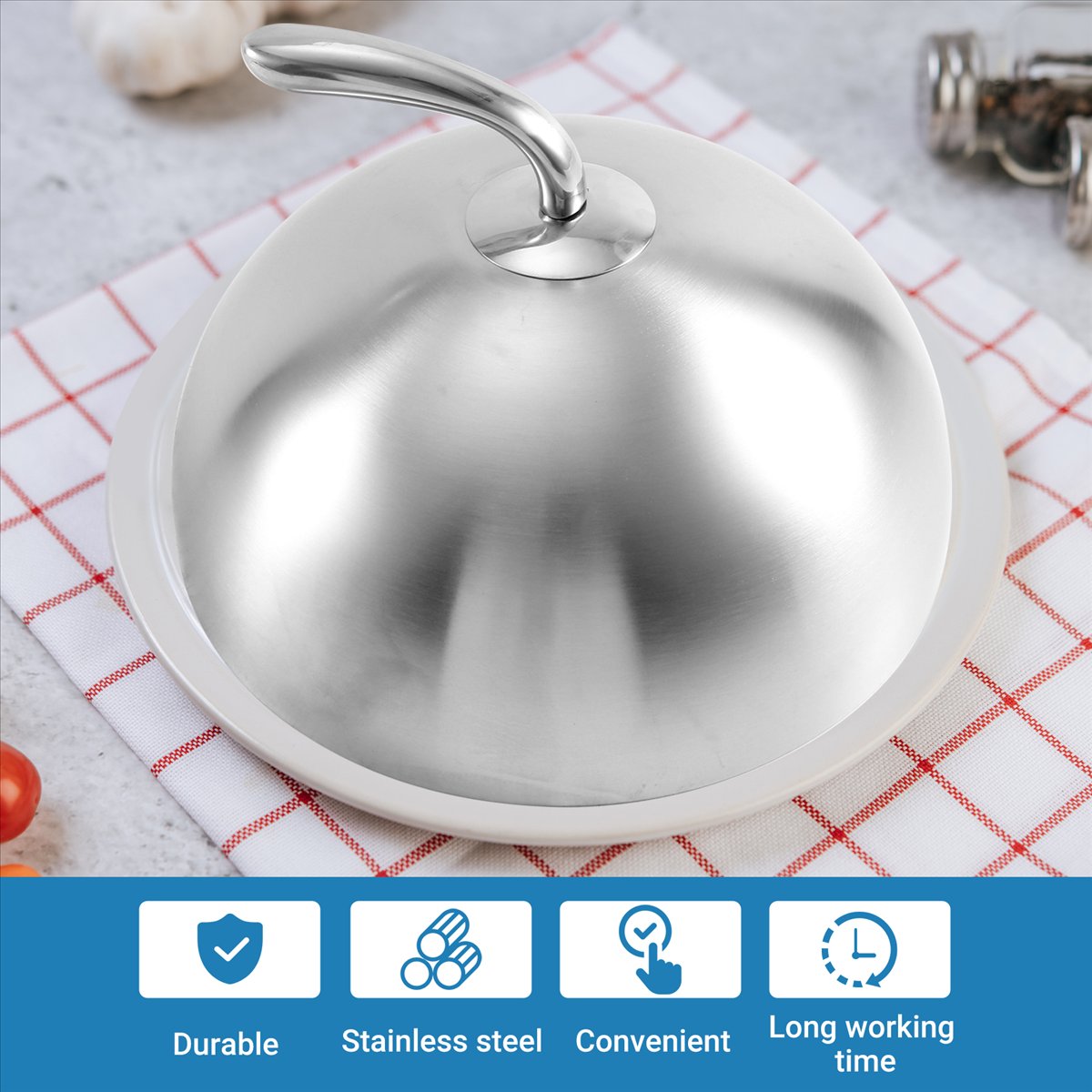 1 Stuks 24 Cm Rvs Steak Cover  - Home Cooking Meal recensie en prijs