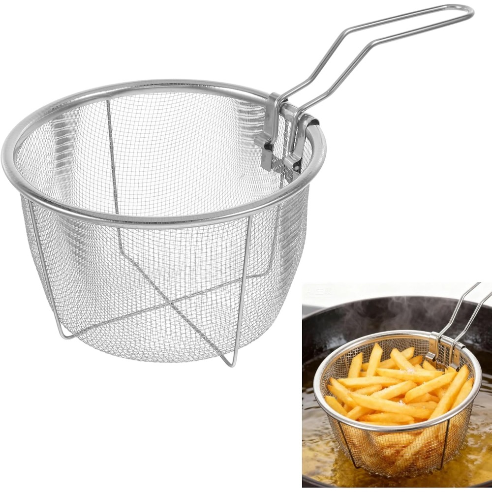 Ronde frituurmand met inklapba - Home Cooking Restaurants recensie en prijs